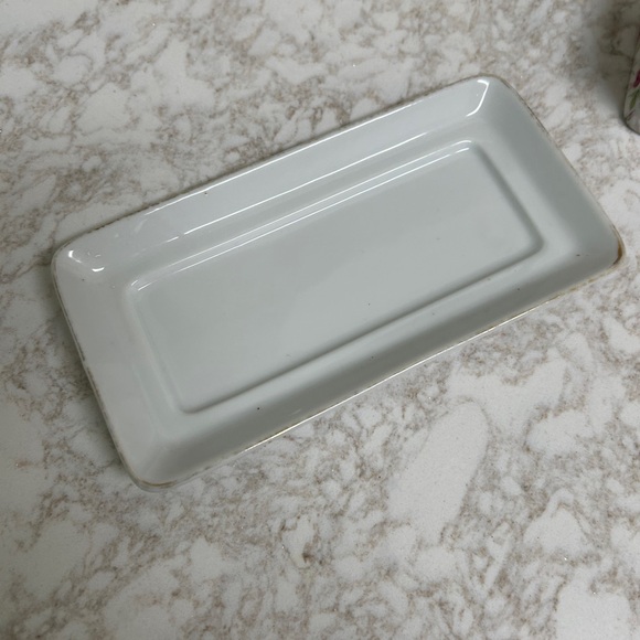 Vintage Hand Painted Lefton Rose Chintz Butter Dish. Beautiful, a rare find. - Picture 7 of 8